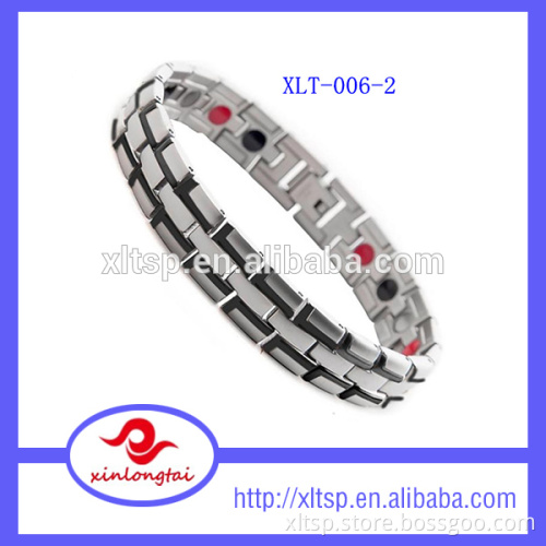 fashion jewelry wholesale titanium bracelet magnet with gold plated
